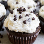 Chocolate Cupcakes with Whipped Chocolate Chip Frosting