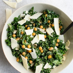 Kale Caesar Salad with Chickpeas and Hemp Seeds