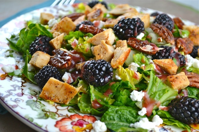 Salad with Blackberries and Chicken