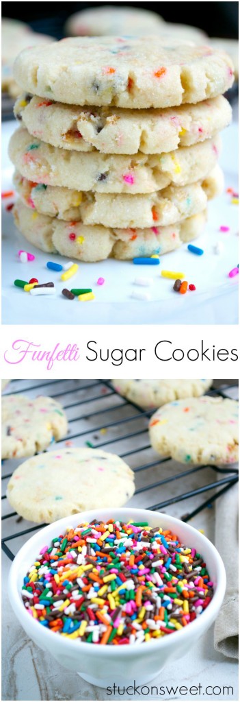 Funfetti Sugar Cookies | stuckonsweet.com