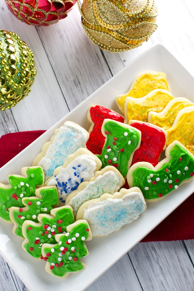Cut Out Christmas Sugar Cookies with Icing