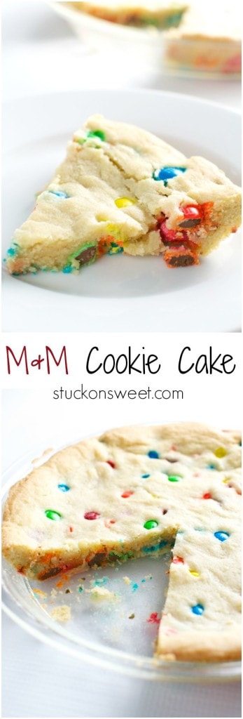 m&m cookie cake | stuckonsweet.com