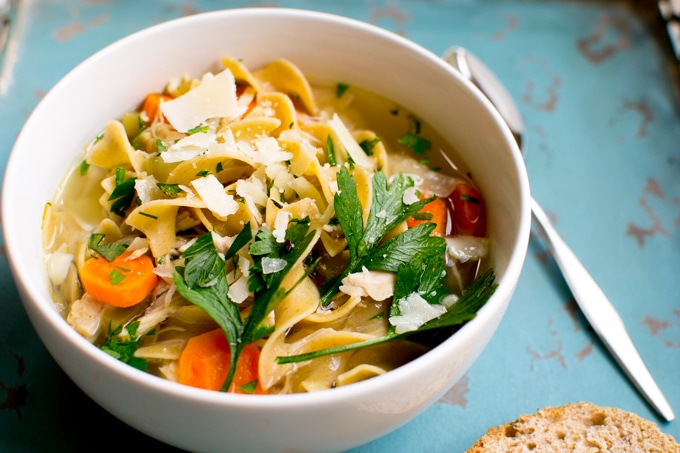 Slow Cooker Chicken Noodle Soup | www.stuckonsweet.com