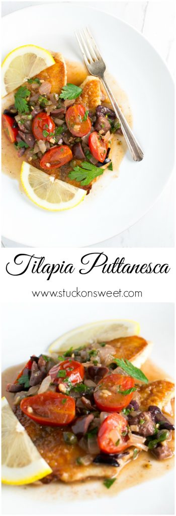 Lemon-stuffed tilapia with cherry tomatoes and herbs on white plate, premium seafood dish, healthy baked fish recipe, fresh tilapia fish culinary presentation.