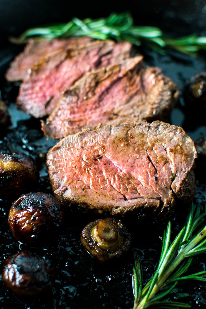 Marinated Roasted Beef Tenderloin with Mushrooms | www.stuckonsweet.com
