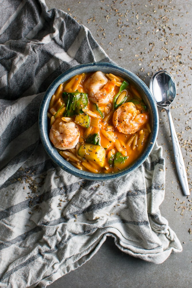 Tomato Orzo Soup with Shrimp photo