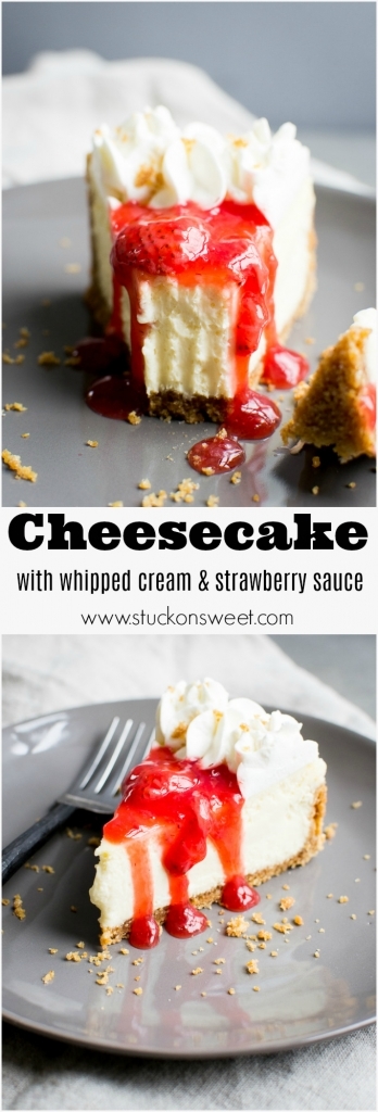 A classic cheesecake recipe with strawberry topping that is super creamy and light. This is a favorite dessert in my house!
