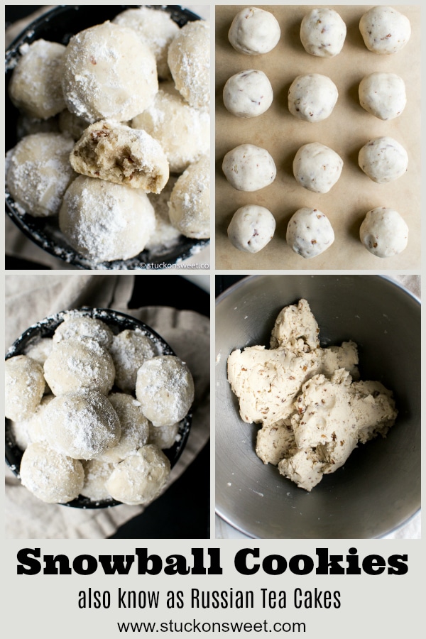 Snowball Cookies (aka Russian Tea Cakes) are the perfect holiday/Christmas cookie. #stuckonsweet #cookies #christmas