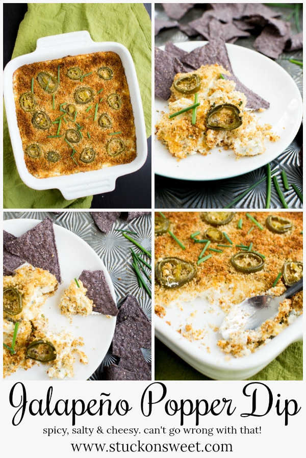 Creamy jalapeño popper dip with melted cheese, spicy jalapeños, and crispy topping, perfect for parties or appetizers. A flavorful, cheesy, and spicy dip recipe from Stuck On Sweet.