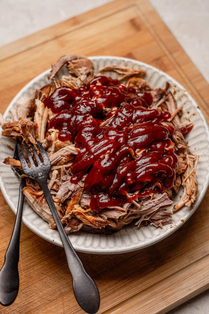 pulled pork on a plate