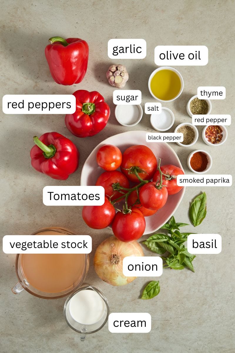 Roasted Tomato Pepper Soup Ingredients