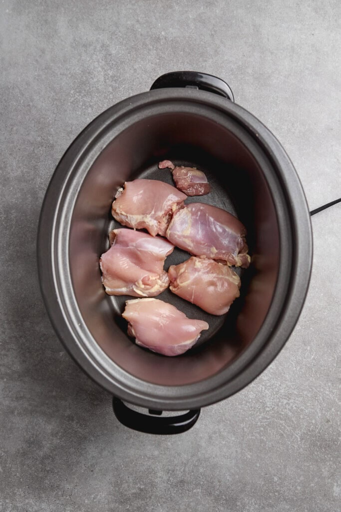 chicken thighs in a slow cooker